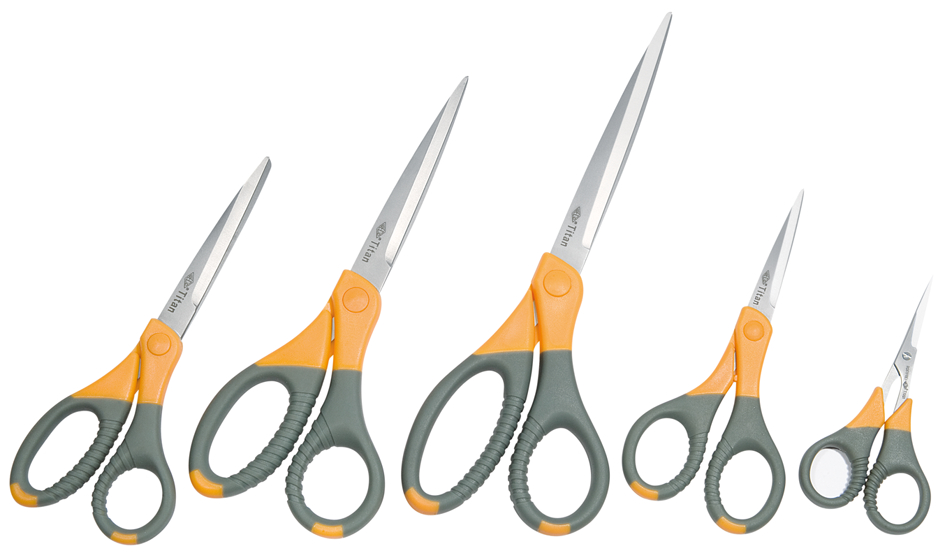 985_kombi_frei589343eb66a83 WEDO Schere TITAN plus, spitz, Länge: 215 mm, grau/gelb