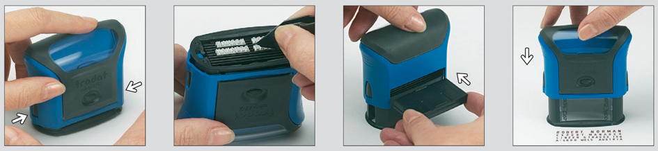 4911-12-Anw trodat Textstempelautomat Typo Printy Set 4912, 4 Zeilen