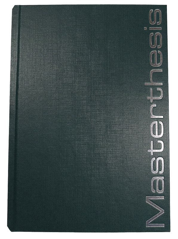 Bucheinband Hardcover NEWLINE, grün, Prägung MASTERTHESIS - grün - Masterthesis