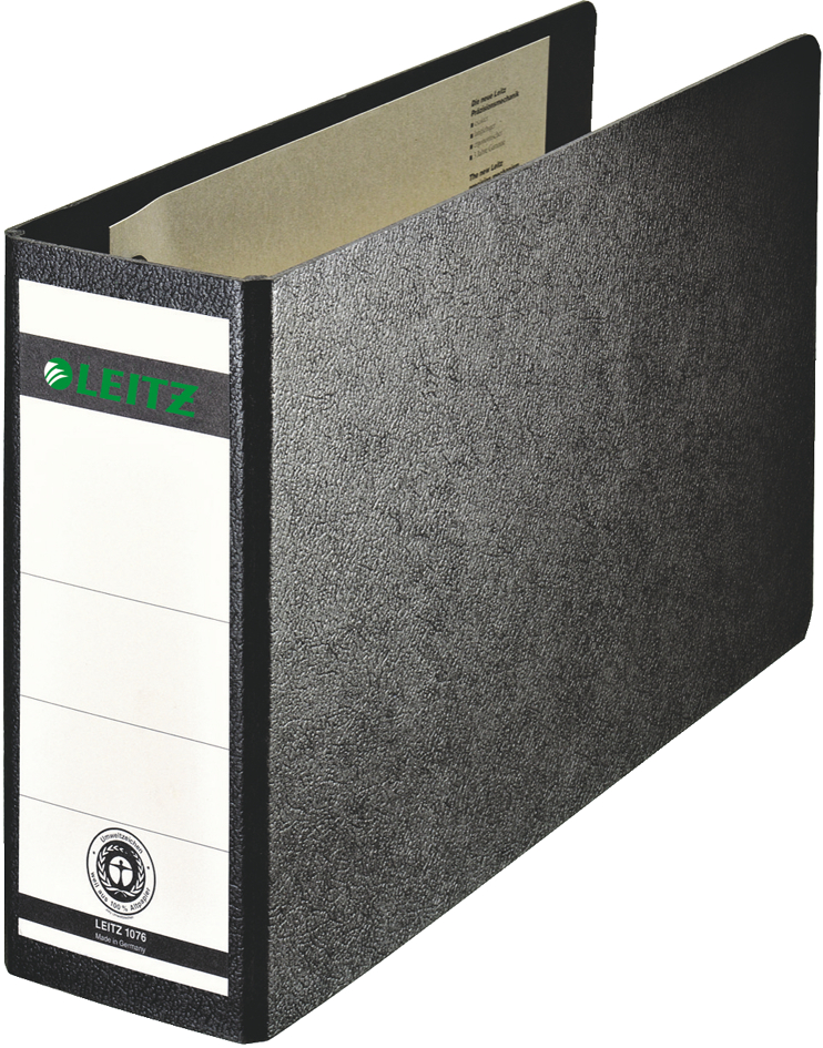 1076009558935e3d25567 LEITZ Hartpappe-Ordner, 180 Grad, DIN A5, 77 mm, schwarz