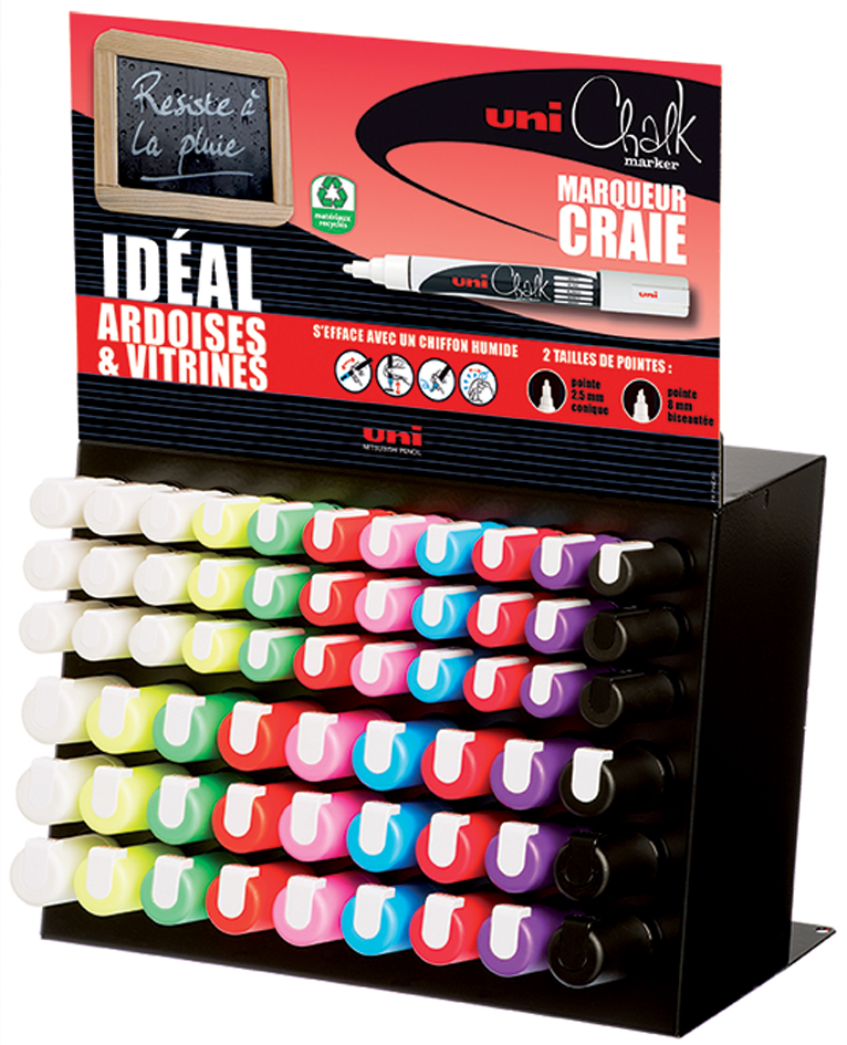 chalk_pres uni-ball Kreidemarker Chalk, 63er Display