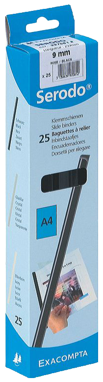 397081E_4589328b11d3a9 EXACOMPTA Klemmschiene Serodo, A4, 6 mm, transparent