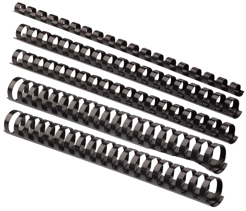 ad6c553ee795396bbfdab91fa9d5d41c Binderücken-Sortiment 150 Teile, 6 - 19 mm - schwarz