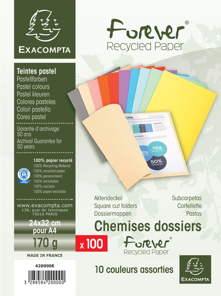 420000E_Verpackung5893217ee7486 EXACOMPTA Aktendeckel FOREVER 250, DIN A4, rot