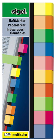 HN682 sigel Haftmarker Multicolor, 50 x 15 mm, 500 Blatt