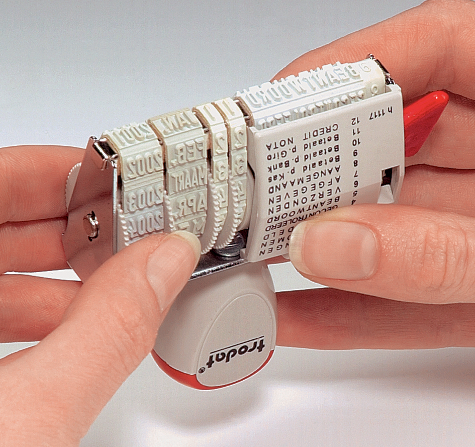 1117_Baender_drehen trodat Wortbandstempel 1117, mit Datum