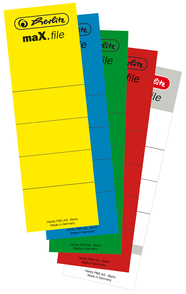 110004110012 herlitz Ordnerrücken-Etikett maX.file, 60 x 190 mm, weiß