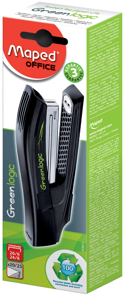 353611_pa_box Maped Heftgerät Full Strip Greenlogic, schwarz