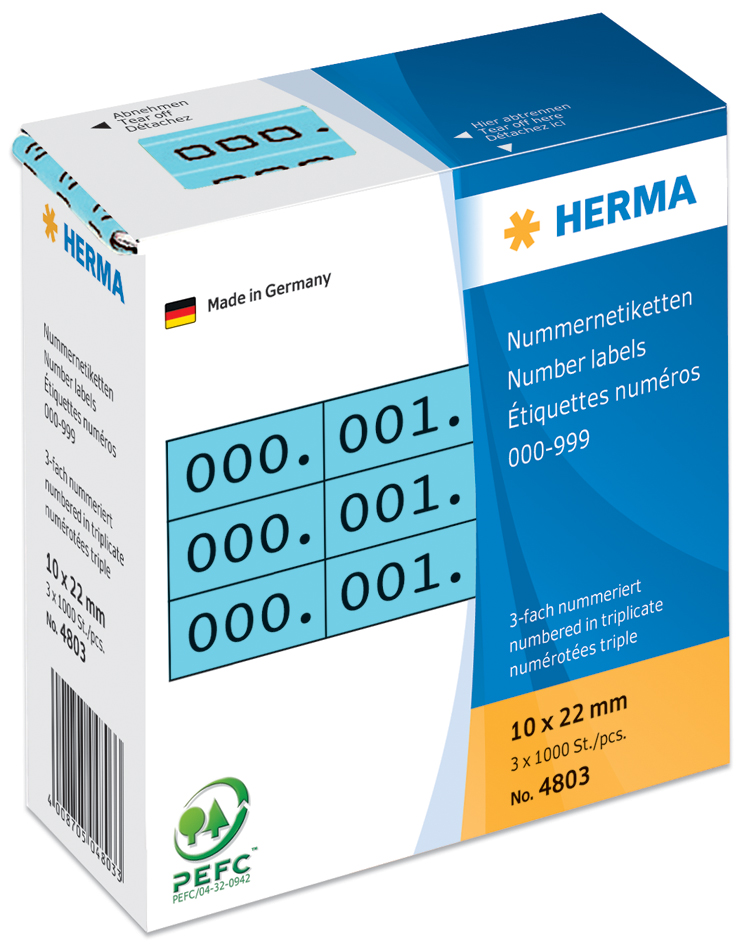 480358934ca930a8d HERMA Nummern-Etiketten 0-999, 10 x 22 mm, schwarz, dreifach