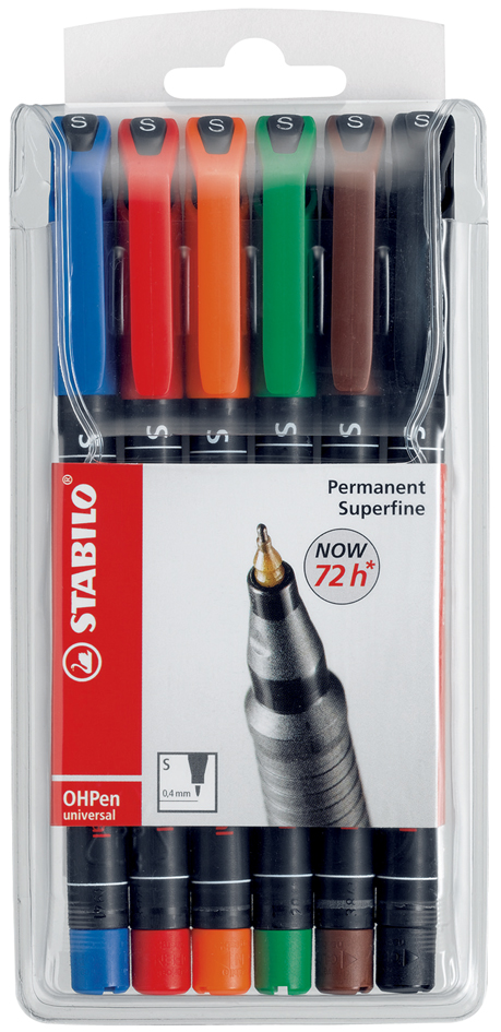 St_07338_841_6_Assort5893382004f56 STABILO Folienstift OHPen universal, permanent, 6er Etui