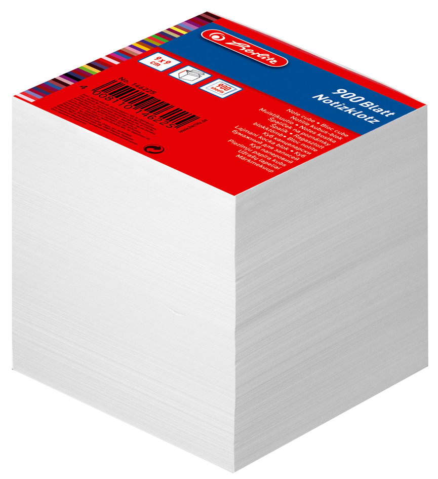 0014622558931fa5e9596 herlitz Zettelklotz, 90 x 90 mm, weiss, 80 g/qm