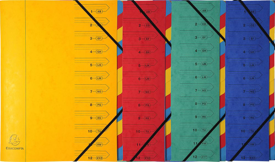54120E_2 EXACOMPTA Ordnungsmappe, DIN A4, Karton, 12 Fächer, blau