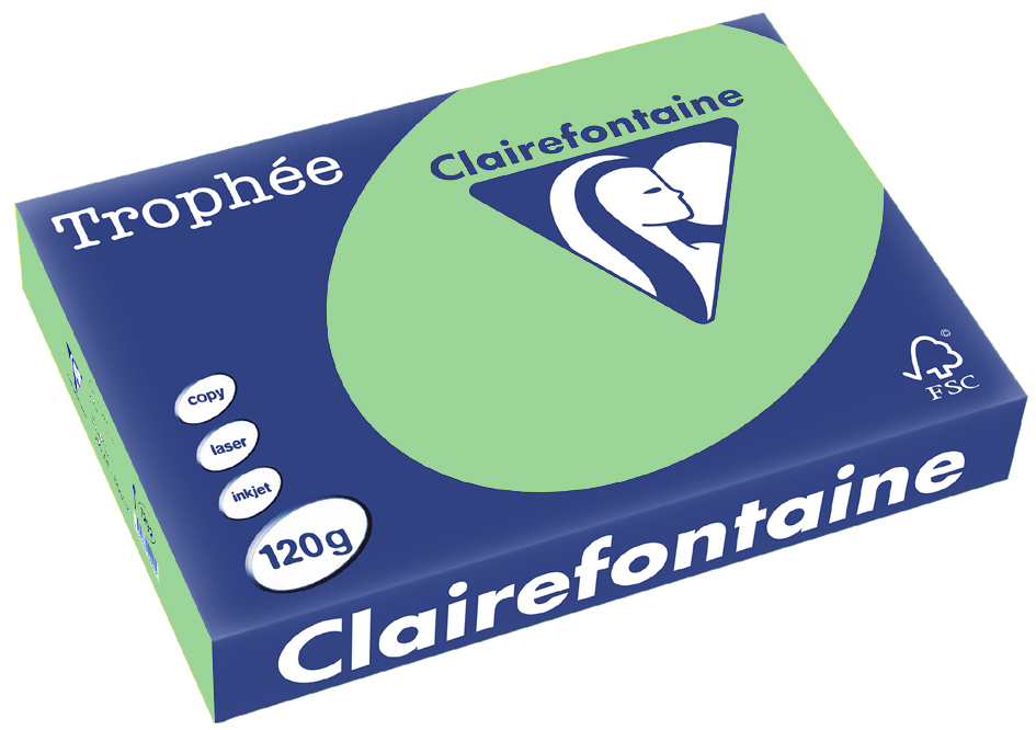 01400a5334864f9a72c1c3a39a84484c Clairefontaine Trophée Papier 1228C, A4, 120 g/m² - naturgrün - naturgrün