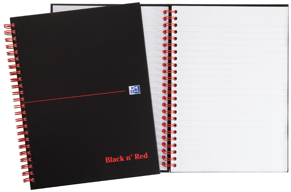 400047652 Oxford Black n´ Red Collegeblock, DIN A5, kariert, Karton
