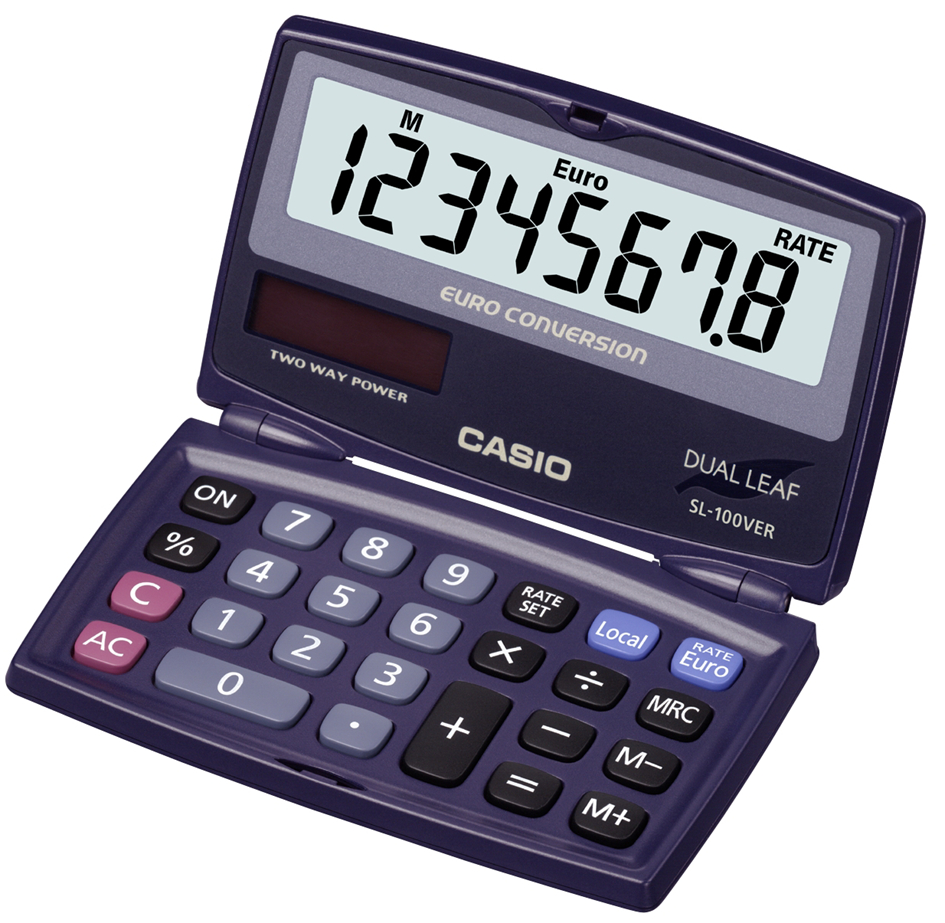 SL-100VER CASIO Taschenrechner SL-100 VER, Solar-/ Batteriebetrieb