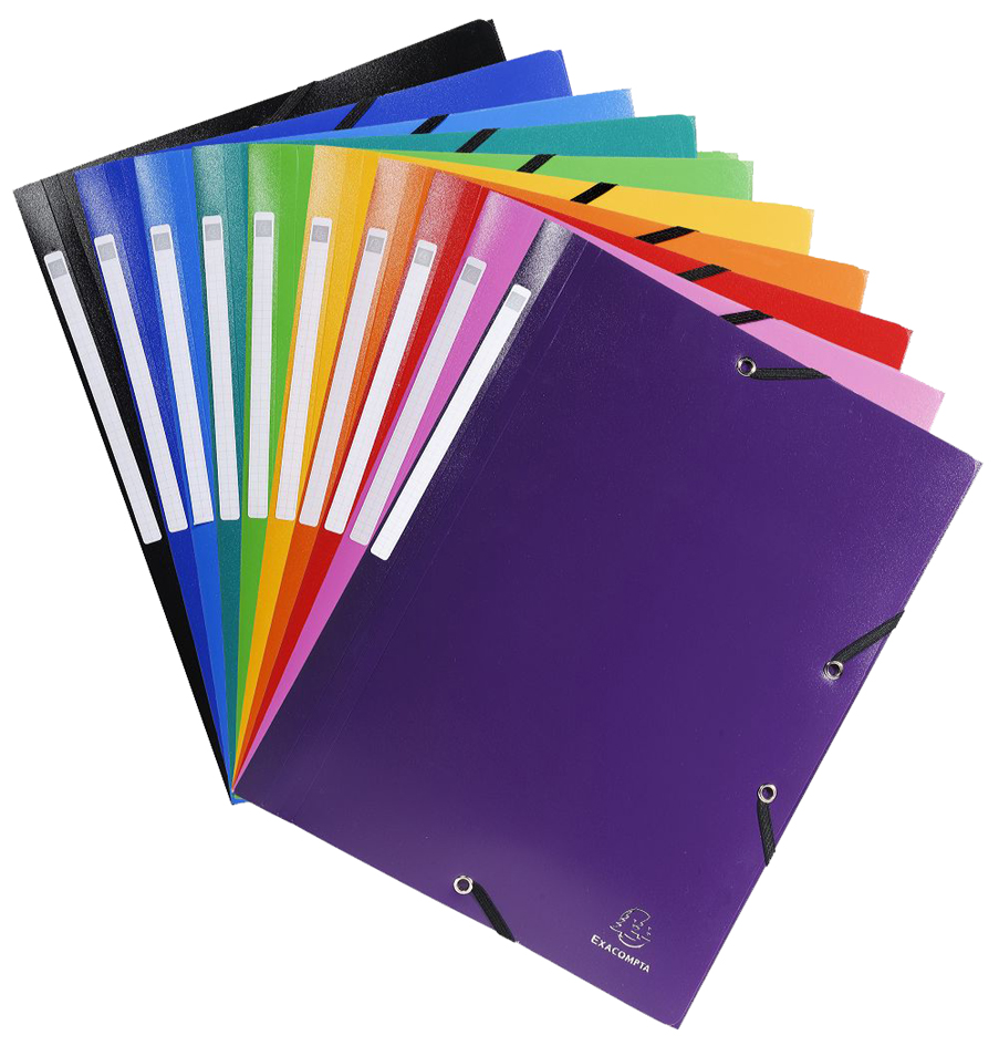 55800E_1589b2ee1881e9 EXACOMPTA Eckspannermappe, DIN A4, PP, farbig sortiert