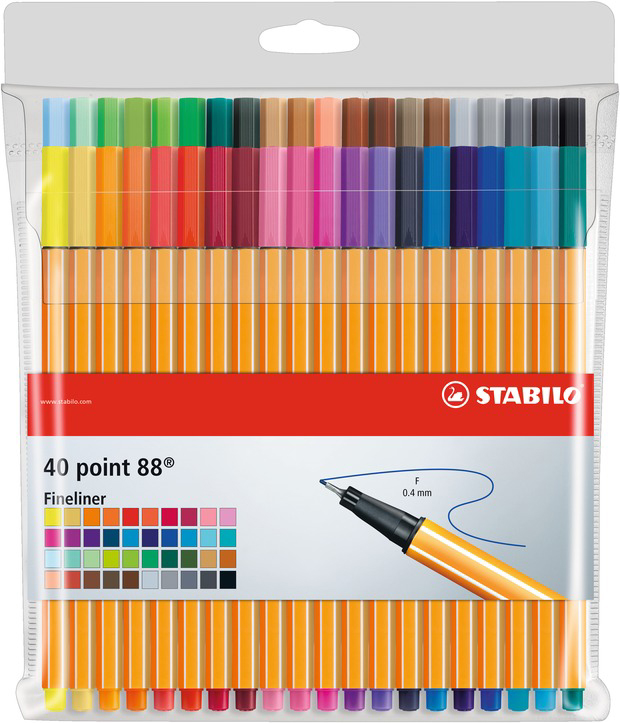 88_40-158e4611b052bf STABILO Fineliner point 88, 40er Kunststoff-Etui