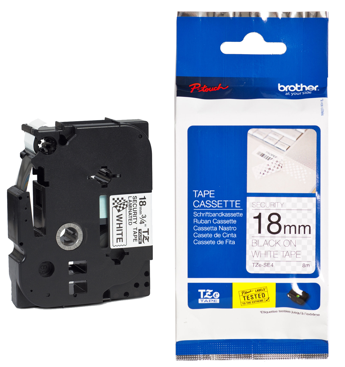 TZSE4_Kombi brother TZe-Tape TZe-SE4 Safety-Band, Bandbreite: 18 mm