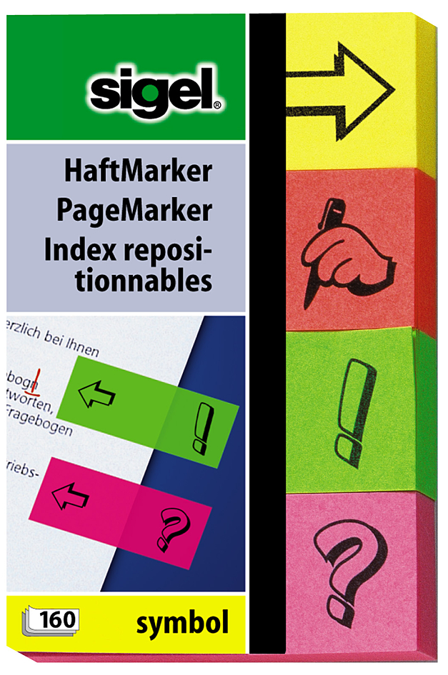 KHN635 sigel Haftmarker Symbol, 50 x 20 mm, 160 Blatt
