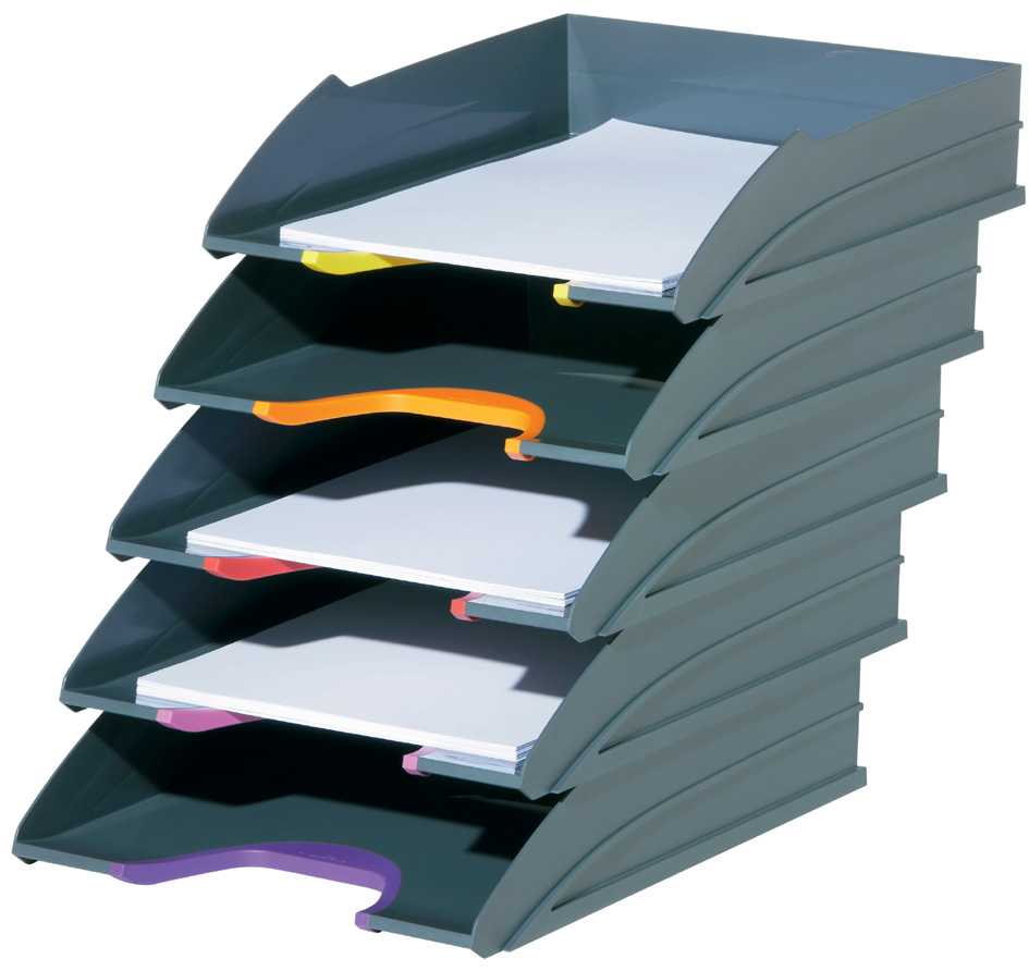 DURABLE Briefablagen-Set VARICOLOR, grau / farbiger Verlauf