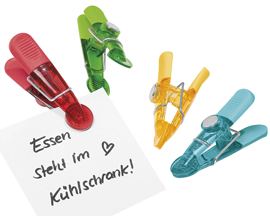 64_22099_kombi WEDO Notiz-Magnethalter GLOSSY, 4er Set, farbig sortiert