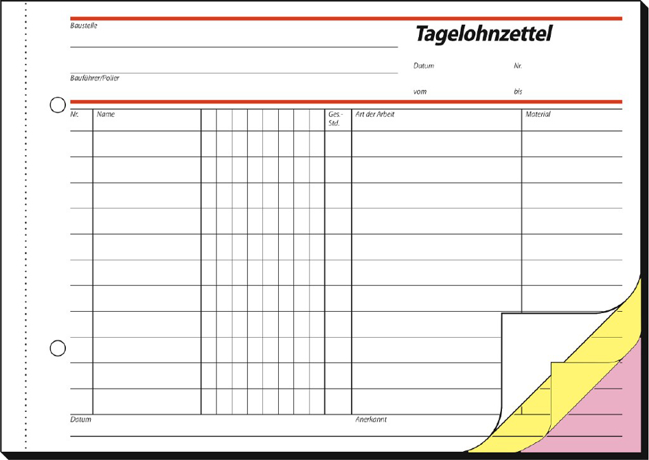 sigel Formularbuch ´Bautagebuch´, A4, 3 x 40 Blatt, SD