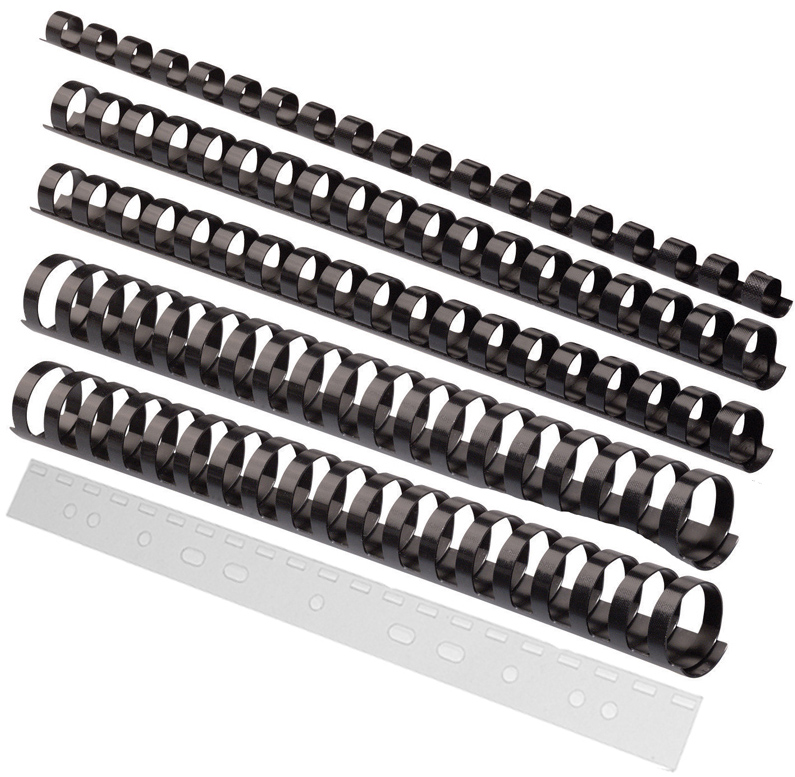 cf1ac37a4e9fd2b6fb8db7f307d71a19 Binderücken-Sortiment 150 Teile, 6 - 19 mm - schwarz