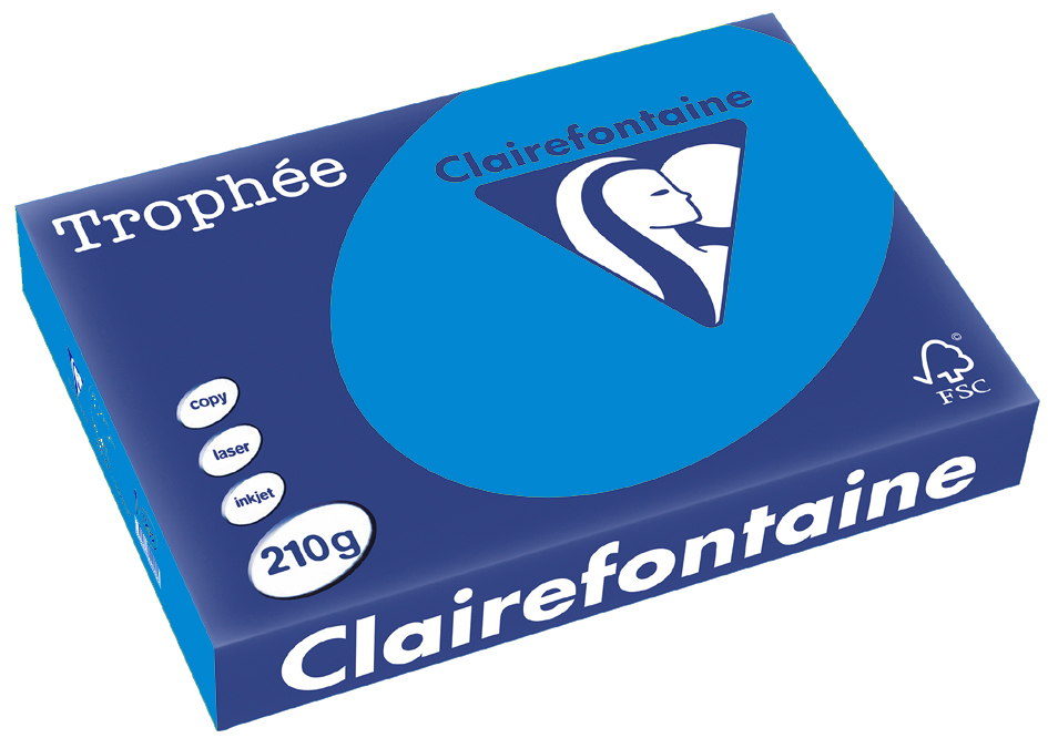 990a26b5328069ab84089969f7269330 Clairefontaine Trophée Papier 2212C, A4, 210 g/m² - karibikblau - karibikblau