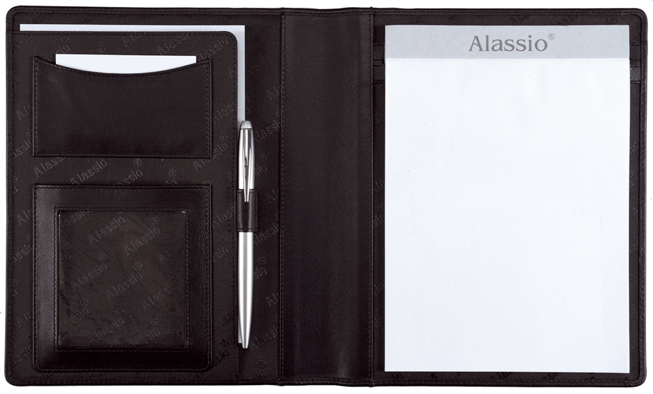 43004 Alassio Schreibmappe ´BORMIO´, DIN A5, Lederimitat, schwarz