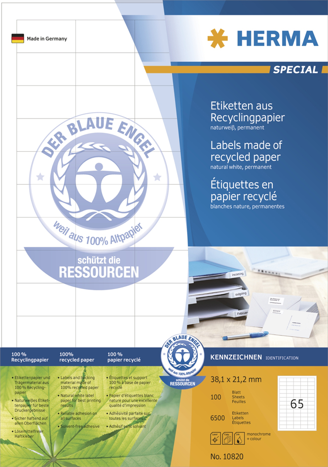 1082058934df85c3e6 HERMA Universal-Etiketten Recycling, 99,1 x 38,1 mm
