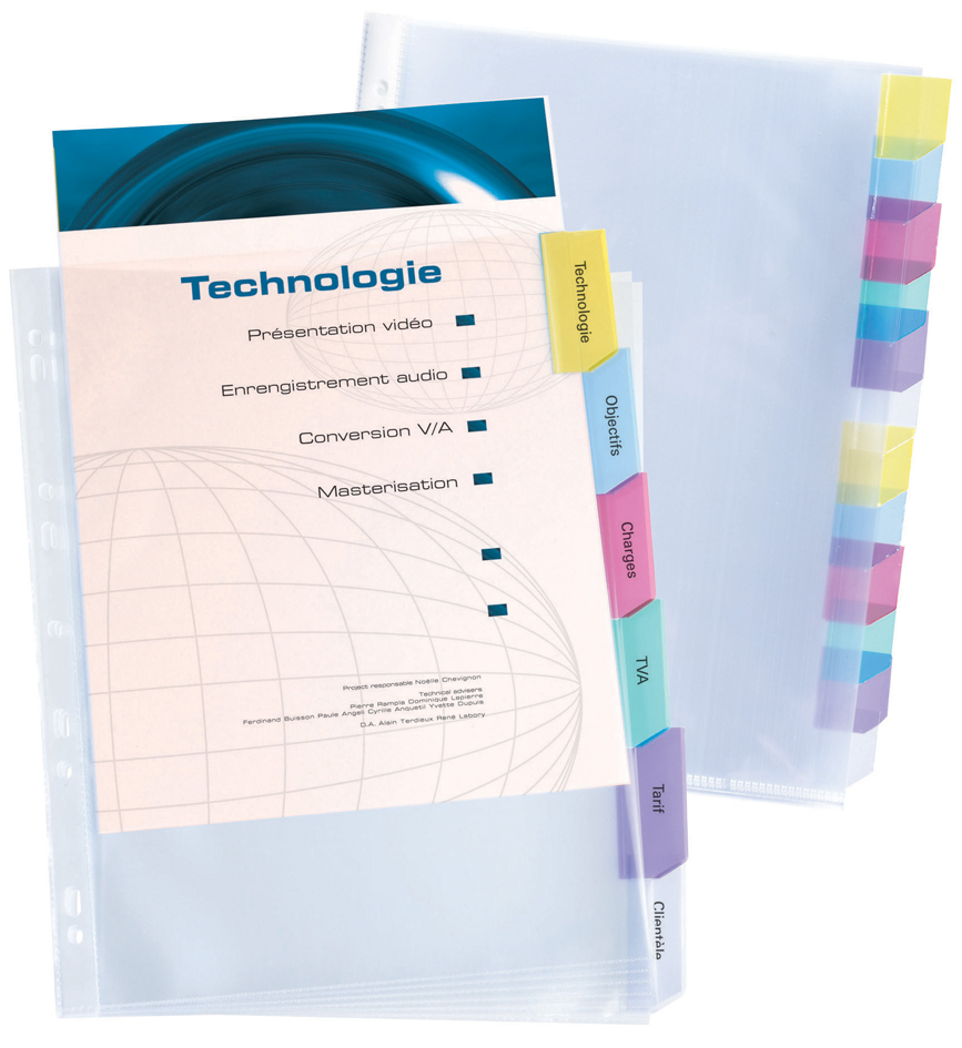 61970033 ELBA Register-Prospekthülle, A4+, aus PP, 12-teilig, farblos