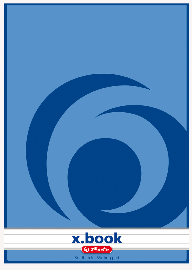 00717413005158932a166e46e herlitz Briefblock x.book, A4, ungelocht, 50 Blatt, liniert