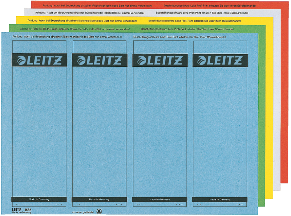 LEITZ Ordnerrücken-Etikett, 61 x 192 mm, kurz, breit, rot