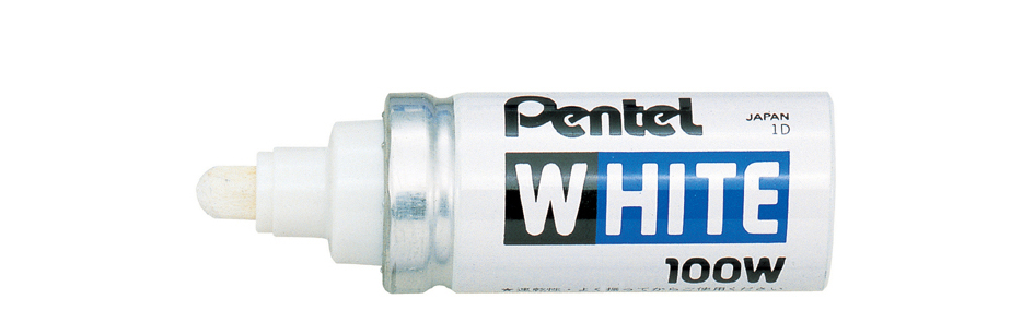 100W589327bf4020a Pentel Weißer Permanent-Marker X100W, Rundspitze - 2,2 mm