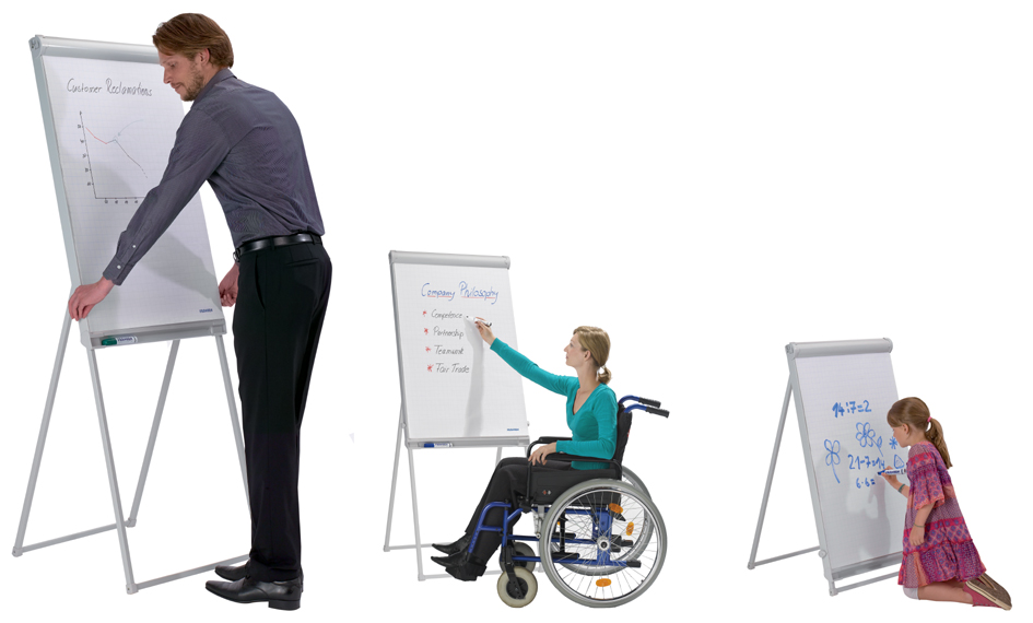 FC84_Modell1 FRANKEN Flipchart Standard Deluxe, 670 x 950 mm, hellgrau