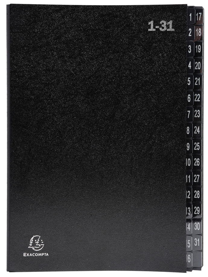57032E_1589370b9ec22d EXACOMPTA Pultordner, DIN A4, 1-31, 32 Fächer, schwarz