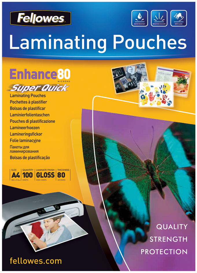 54400_Superquick589afacb26845 Fellowes Laminierfolientasche Super Quick, DIN A4, 160 mic