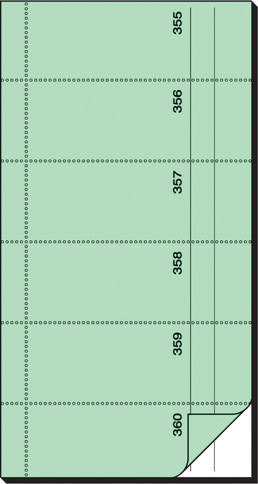 KBO071 sigel Formularbuch ´Bonbuch´, 105 x 200 mm, hellgrün