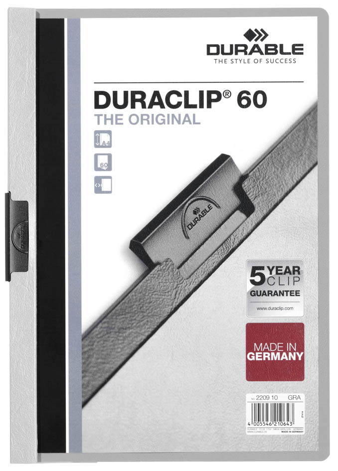 2209-1058937530b7570 DURABLE Klemmhefter DURACLIP ORIGINAL 60, DIN A4, grau