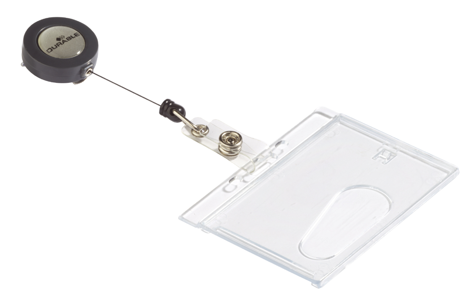 8012_19_GEN_A DURABLE Namensschild Hartbox, mit Ausweishalter, 85 x 54 mm