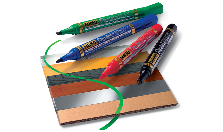 N850_N860_materials Pentel Permanent-Marker N850, schwarz, Rundspitze