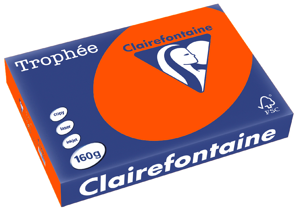 440ebb42654388dc00b098a23e6b8f88 Clairefontaine Trophée Papier 1021C, A4, 160 g/m² - ziegelrot - ziegelrot