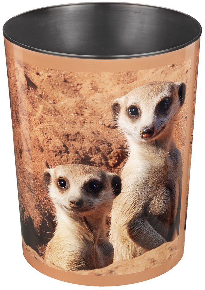26574 Läufer Papierkorb Erdmännchen, 13 Liter, PP