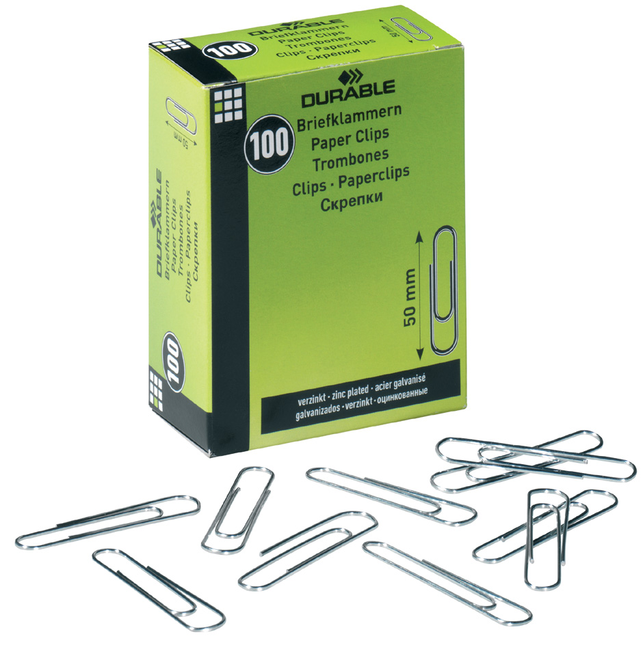 1224_25_GEN_A5893746213596 DURABLE Büroklammern, verzinkt, rund, 50 mm