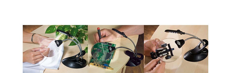 271_75201_anw WEDO Tischlupe mit LED-Licht, mit Tischzwinge, schwarz