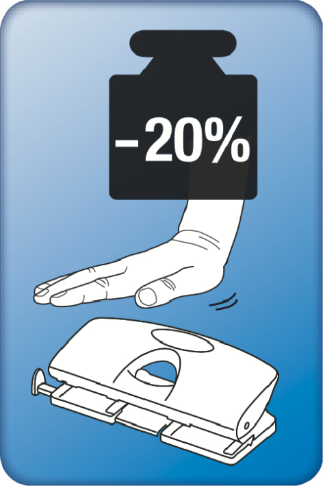 weniger_kraftaufwand LEITZ Doppellocher, Stanzleistung: 25 Blatt, grau