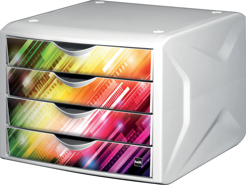 helit Schubladenbox Chameleon, 4 Schübe, Dekor priority