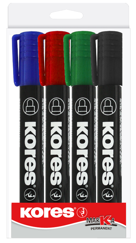 Kores Permanent-Marker ´K MARKER´, Rundspitze, 6er Etui
