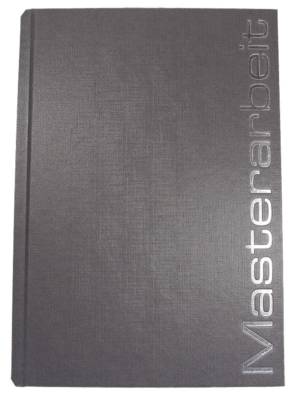 Bucheinband Hardcover NEWLINE, grau, Prägung MASTERARBEIT - grau - Masterarbeit