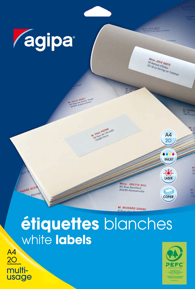 119602589afc20d8714 agipa Universal-Etiketten - Kleinpackung, 50 x 25 mm, weiß